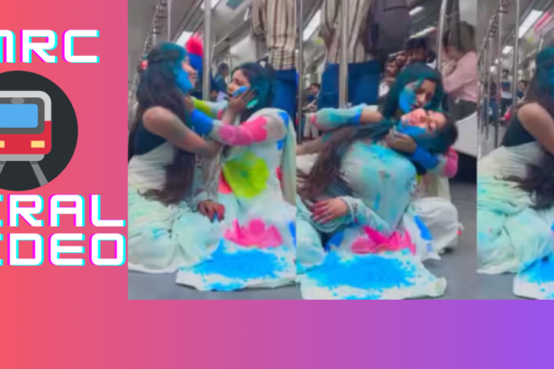 Delhi Metro Holi Viral Video /